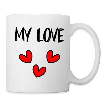 LOVE. I LOVE YOU. VALENTINE'S DAY. BACHELORETTE PARTY. I LOVE YOU. - Mug - white - Right