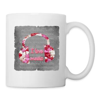 Des écouteurs du cœur J’aime la musique - Mug blanc - blanc - Droite