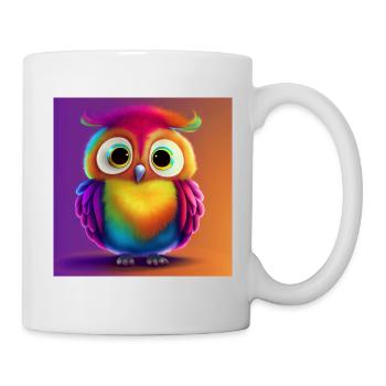 Colourful Cute Owl T-shirt - Mug - white - Right