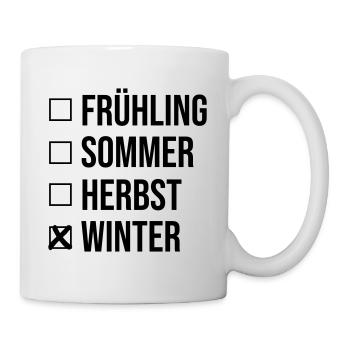 Jahreszeiten Winter Frühling Herbst Sommer Kreuz - Tasse - Weiß - Rechts