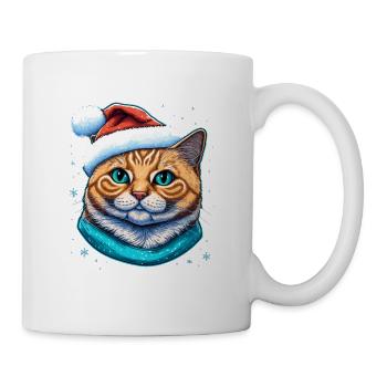 L’illustration numérique de chaton de Noël, un grand Avent - Mug blanc - blanc - Droite