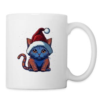 Cute Winter kitten digital artwork, a great - Mug - white - Right