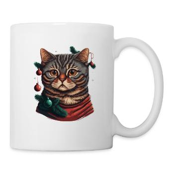 Wunderschöne Adventkätzchen digitale Illustration, die - Tasse - Weiß - Rechts