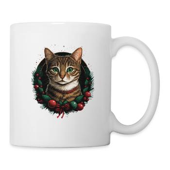 kitten wearing Santa Claus hat - Mug - white - Right