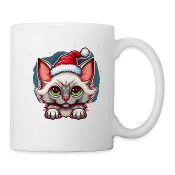 Entzückende Weihnachtskatzenillustration für alle Katzenfans - Tasse - Weiß - Rechts