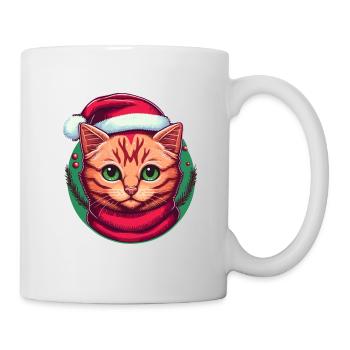 Belle illustration numérique de chaton de Noël, le - Mug blanc - blanc - Droite
