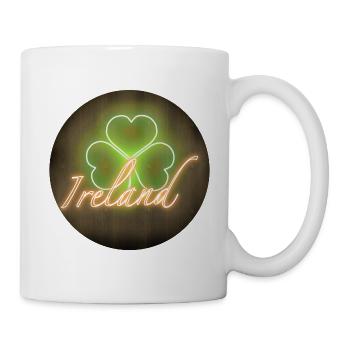 Ireland Shamrock Design, round - Mug - white - Right