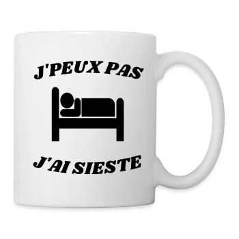 J' peux pas j'ai sieste - Mug blanc - blanc - Droite
