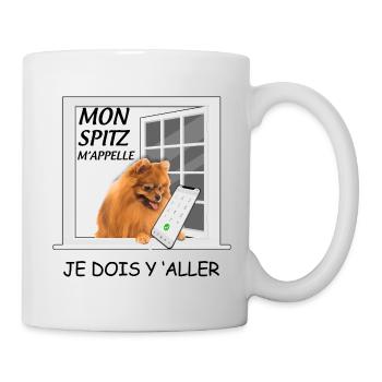 Mon Spitz m'appelle Humour Chien de Race - Mug blanc - blanc - Droite