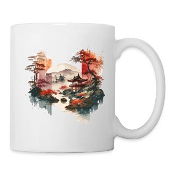 Aquarelle Paysage japonais - Mug blanc - blanc - Droite