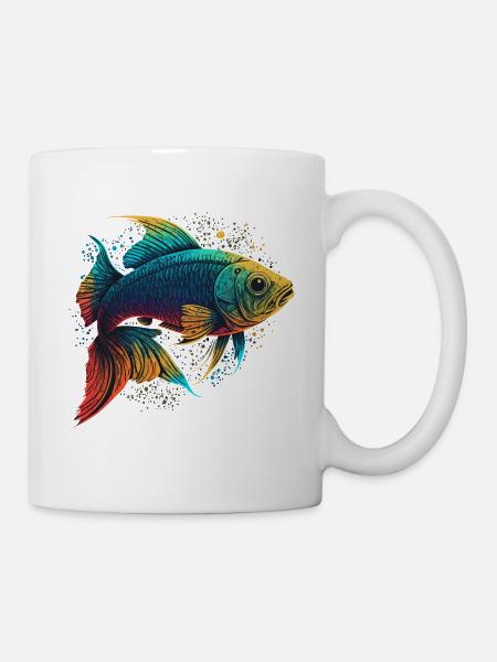 Bunte Fische - Tasse - Weiß
