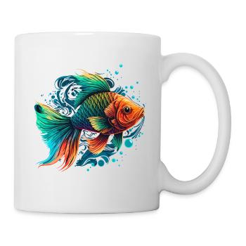 Rainbow Fish Illustration - Mug - white - Right
