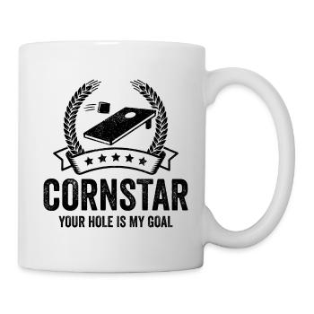 Cornhole Cornstar Dein Loch Ist Mein Ziel - Tasse - Weiß - Rechts