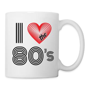 I Love the 80s Retro Karneval 80er Mottoparty - Tasse - Weiß - Rechts