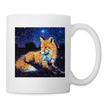 Fuchs unter einem Sternenhimmel - Tasse - Weiß - Rechts