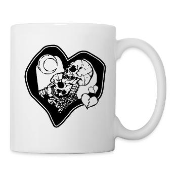 Skeletons in love - Mug - white - Right