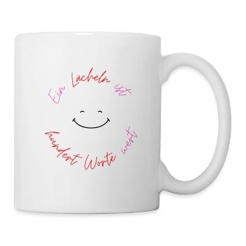 Ein Lächeln ist hundert Worte wert - Tasse - Weiß - Rechts