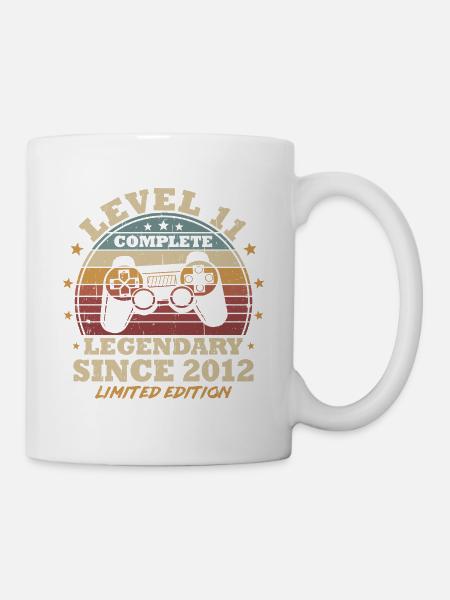 Level 11 Freigeschaltet 11 Jahre Geburtstag Gamer - Tasse - Weiß