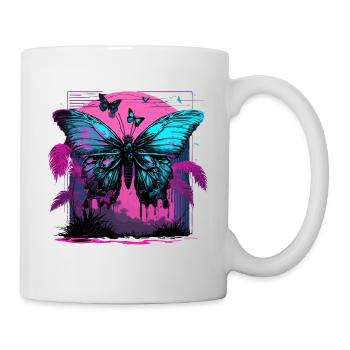Nostalgische Transformation des Schmetterlings - Tasse - Weiß - Rechts