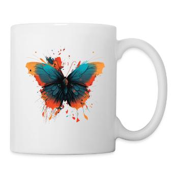 Schmetterlingsflügel - Tasse - Weiß - Rechts
