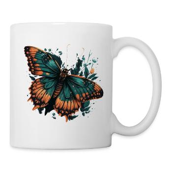 Tropischer Schmetterling - Tasse - Weiß - Rechts