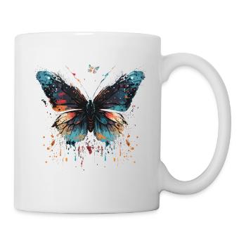 Beauté épanouie du papillon - Mug blanc - blanc - Droite