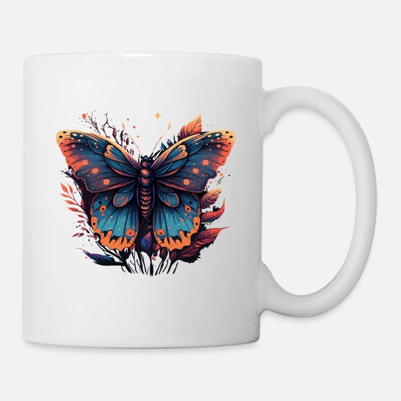 Papillon violet - Mug blanc - blanc