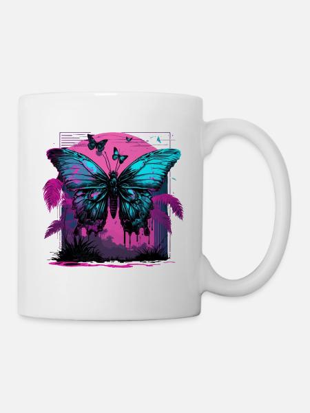 Nostalgische Transformation des Schmetterlings - Tasse - Weiß