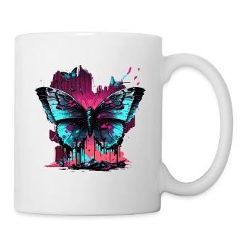 Big Butterfly Vaporwave - Mug - white - Right