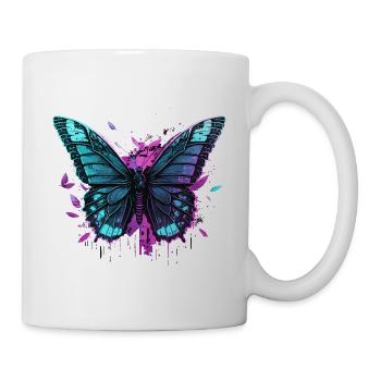 Jardin des papillons Vaporwave - Mug blanc - blanc - Droite