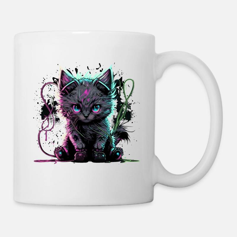 Hyper Katze - Tasse - Weiß