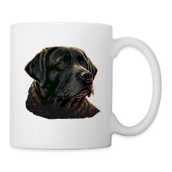 Chubby Gesicht Schwarz Labrador Retriever - Tasse - Weiß - Rechts