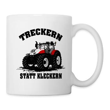 Traktor - Schlepper - Landwirt - Bauer - Tasse - Weiß - Rechts