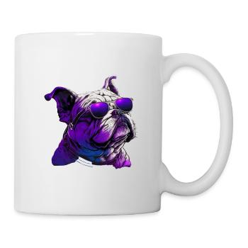 Bulldog with glasses gift - Mug - white - Right