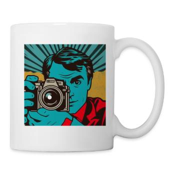 Photographe Pop Art - Mug blanc - blanc - Droite
