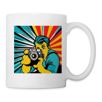 Photographe Pop Art - Mug blanc - blanc - Droite