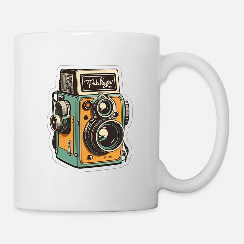 Retro-Kamera - Tasse - Weiß