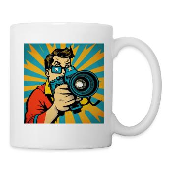 Photographe Pop Art - Mug blanc - blanc - Droite
