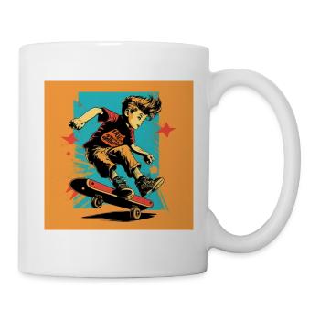 Patineur garçon - Mug blanc - blanc - Droite