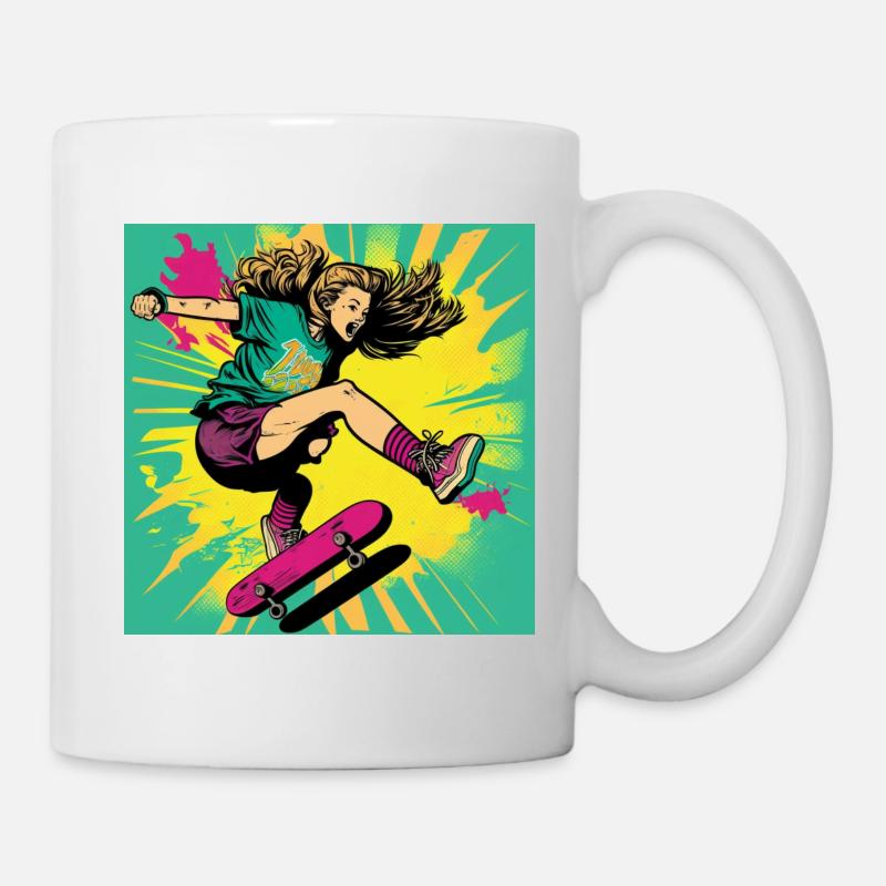 Skater-Mädchen - Tasse - Weiß