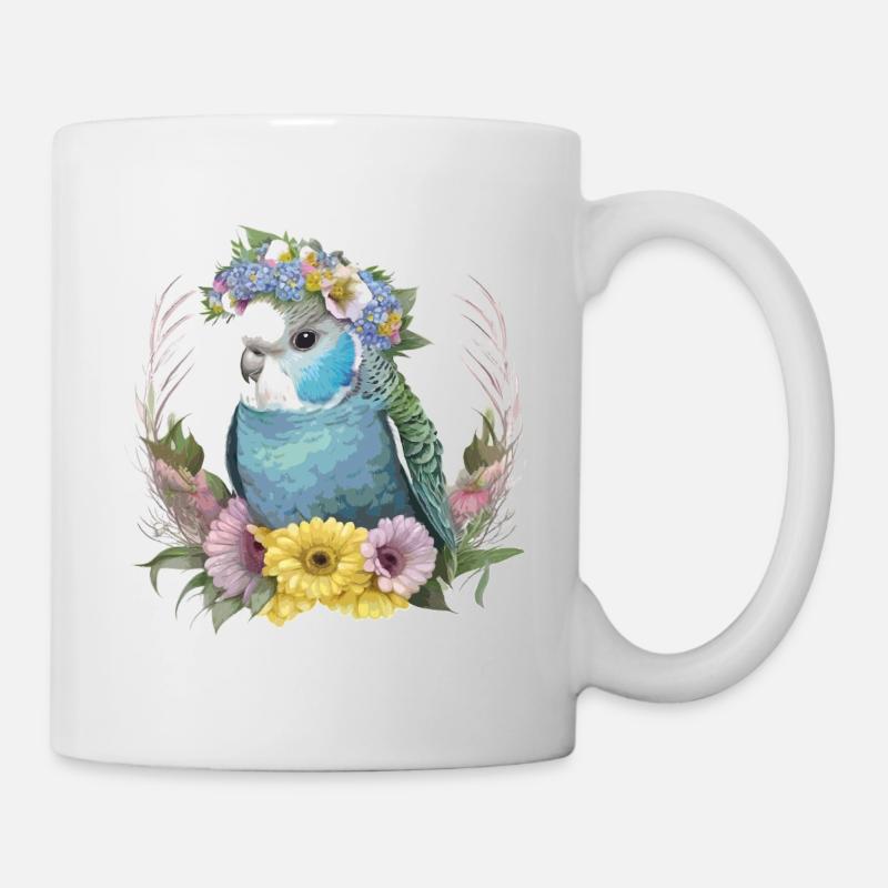 Jolie perruche - Mug blanc - blanc