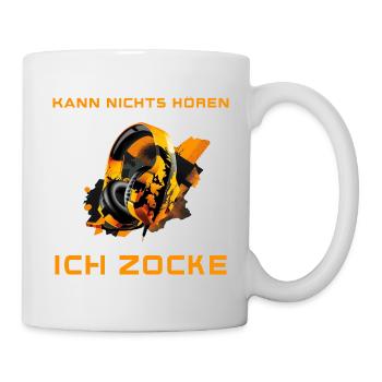 Kann nichts hören ich zocke - Gamer, Headset, Geek - Tasse - Weiß - Rechts