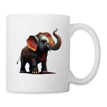 Le bonheur des éléphants - Mug blanc - blanc - Droite