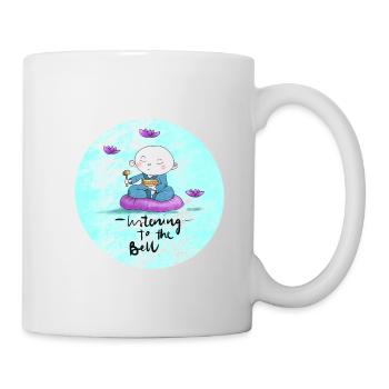Buddha with singing bowl - Mug - white - Right