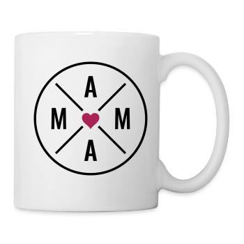 Mutter Herz Muttertag Weihnachten Geburtstag Mama - Tasse - Weiß - Rechts