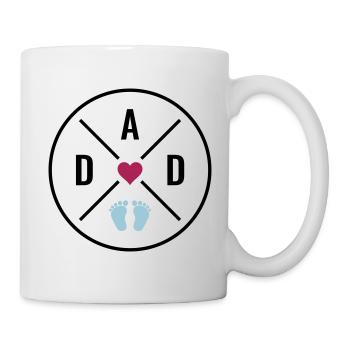 DAD Heart Baby Baby Feet Dad Love Father's Day Dad - Mug - white - Right