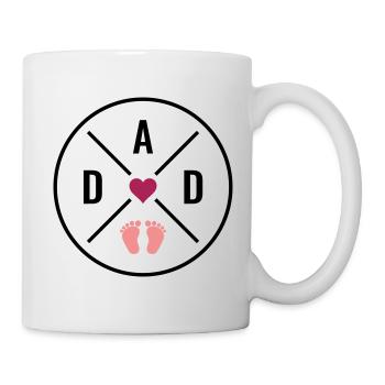 DAD Heart Baby Baby Feet Dad Love Father's Day Dad - Mug - white - Right