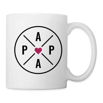 PAPA Vater Herz Weihnachten Geburtstag Vatertag - Tasse - Weiß - Rechts