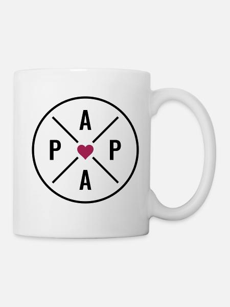 PAPA Vater Herz Weihnachten Geburtstag Vatertag - Tasse - Weiß