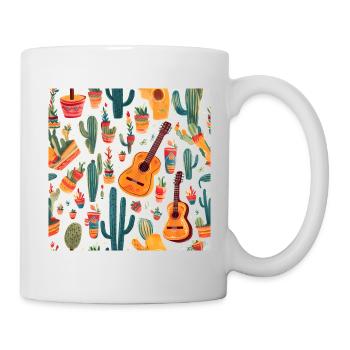 Happy Cinco de Mayo Colorful Mexican Guitar - Mug - white - Right